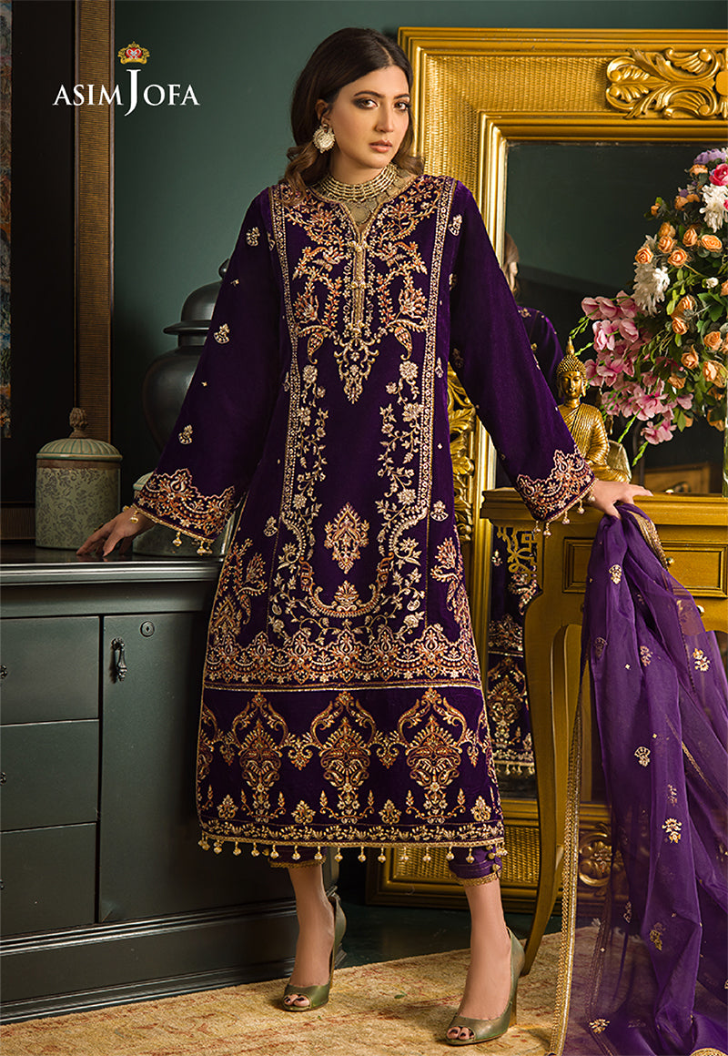 AJMRD-02 EMBROIDERED VELVET 3 PCS
