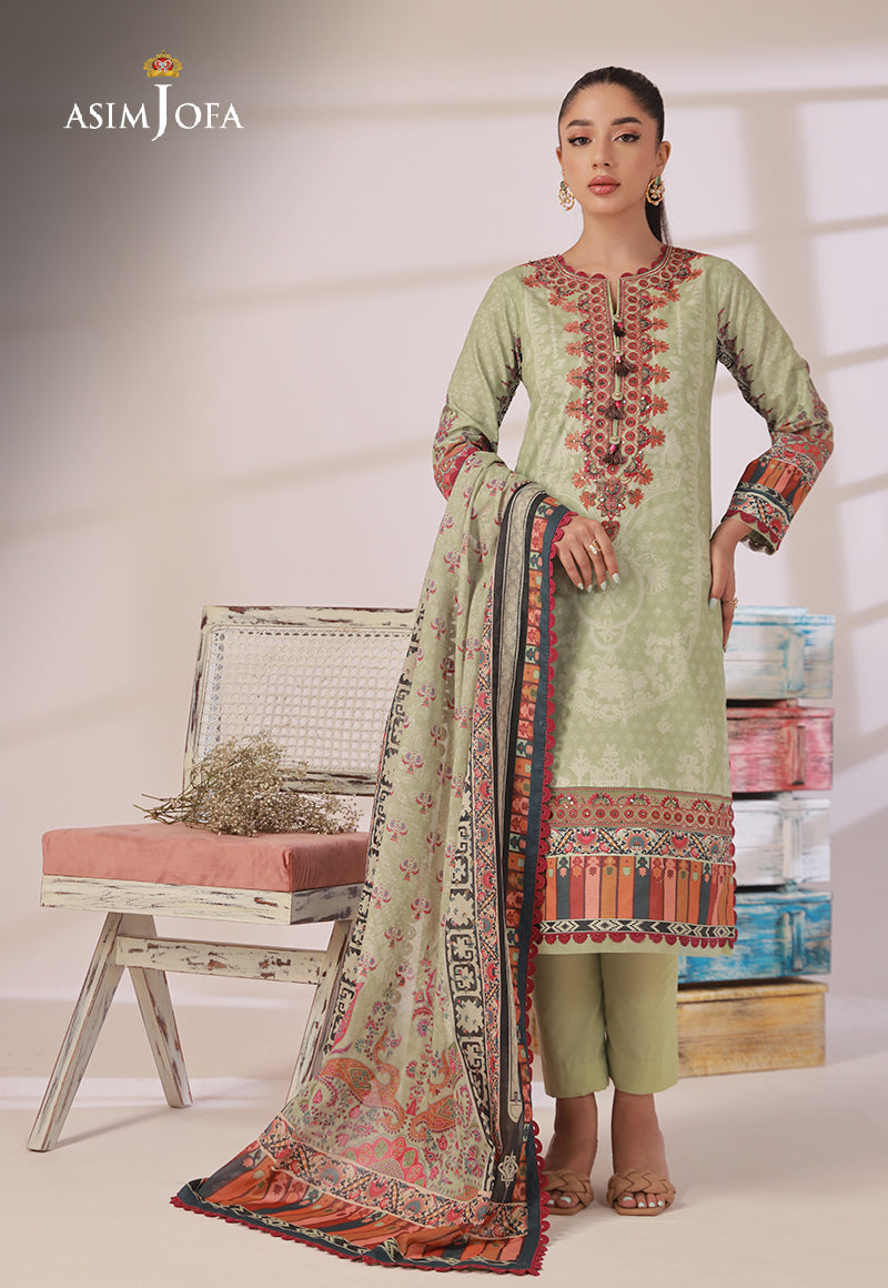 AJBPD-01 DESIGNERS EMBROIDERED STITCHED 3 PCS