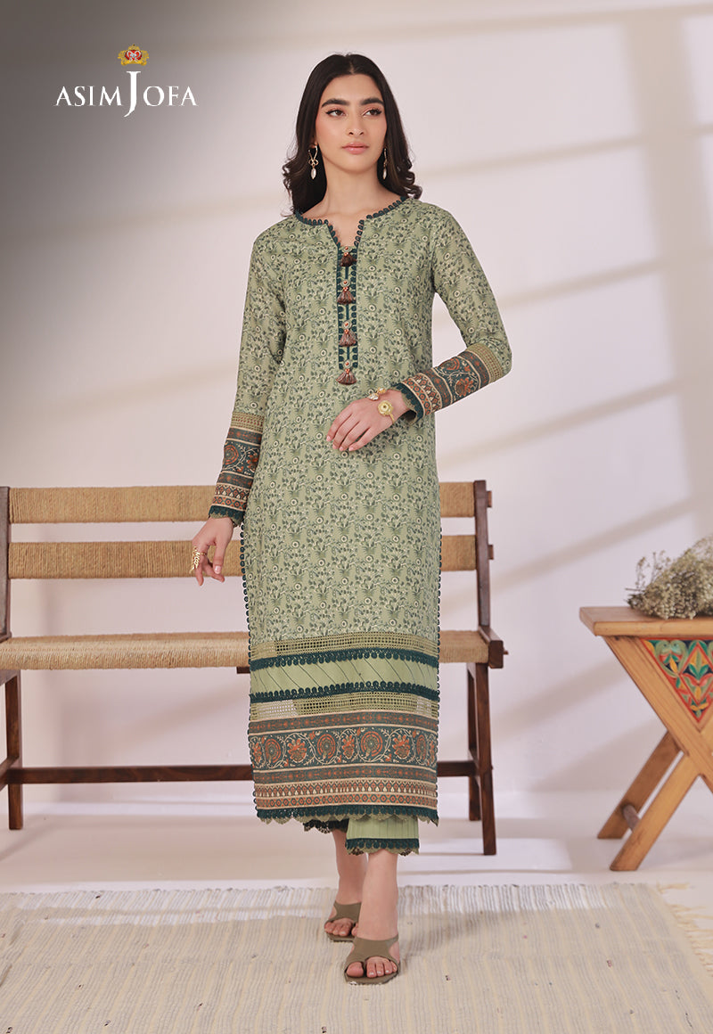 AJULN-09 Embroidered Cotton Net Unstitched 3 Pcs