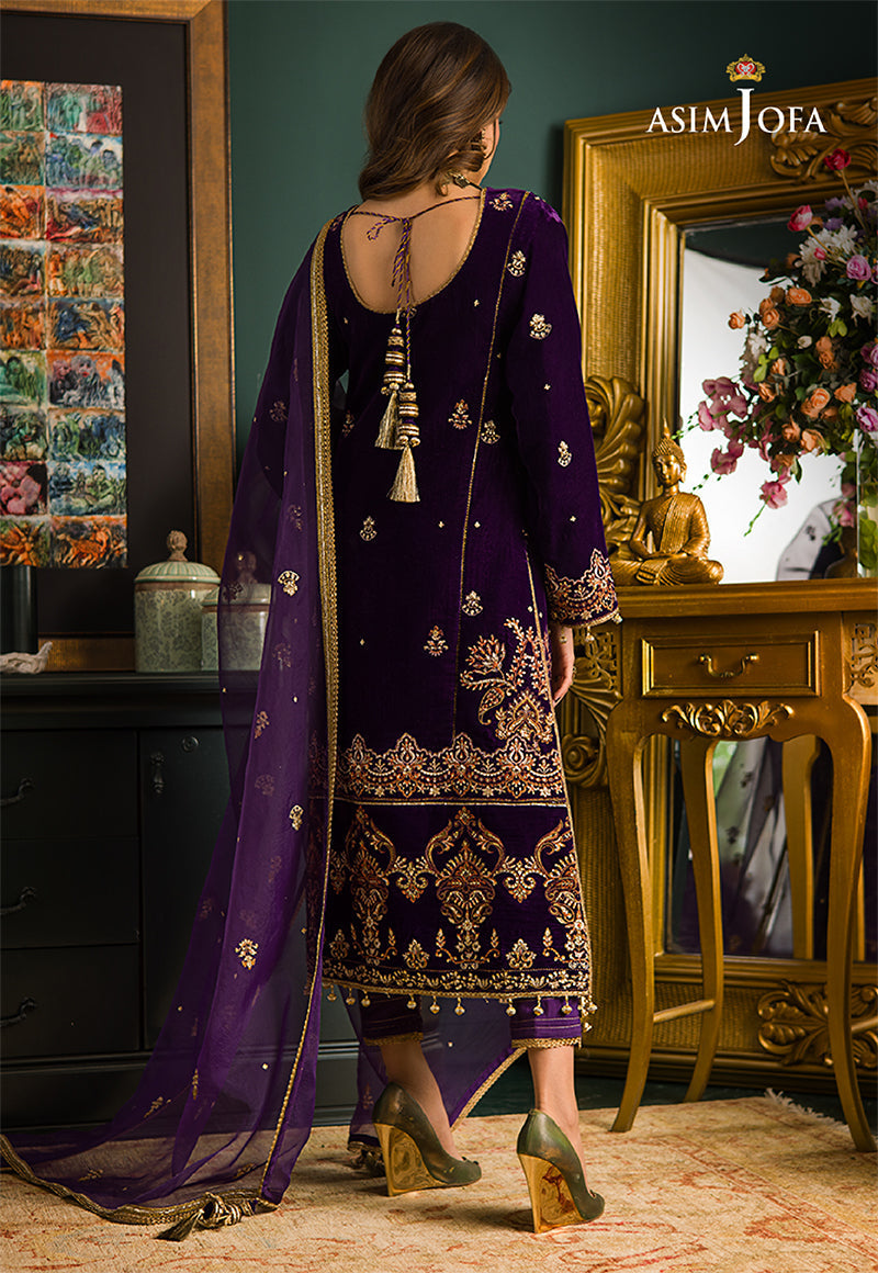 AJMRD-02 EMBROIDERED VELVET 3 PCS