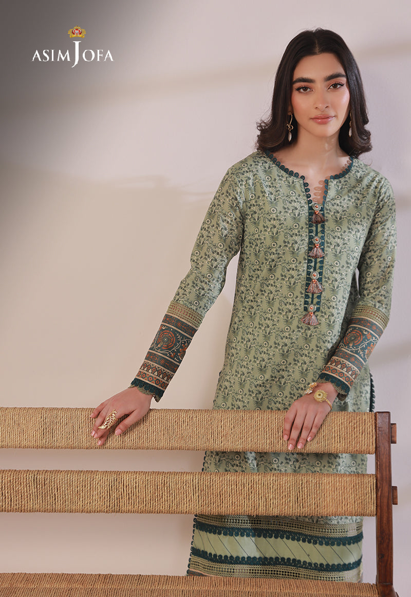 AJULN-09 Embroidered Cotton Net Unstitched 3 Pcs