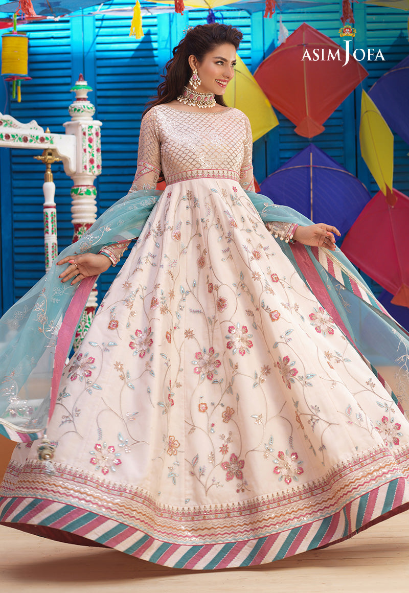 AJFC-76 EMBROIDERED ORGANZA 3 PCS
