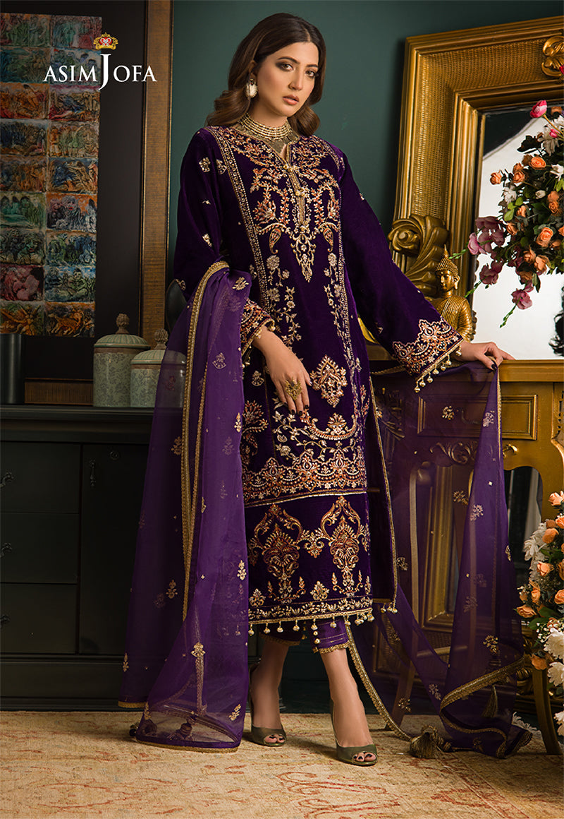 AJMR-02 EMBROIDERED VELVET 3 PCS