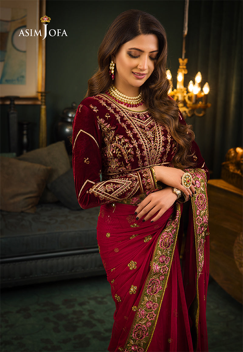 AJMR-06 EMBROIDERED COTTON SILK 2 PCS