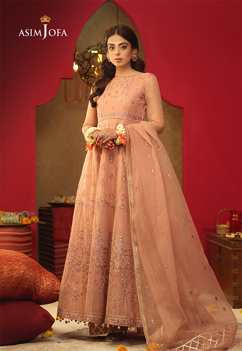 AJFC-26 EMBROIDERED ORGANZA 3 PCS