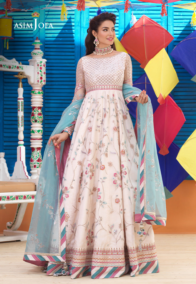 AJFC-76 EMBROIDERED ORGANZA 3 PCS