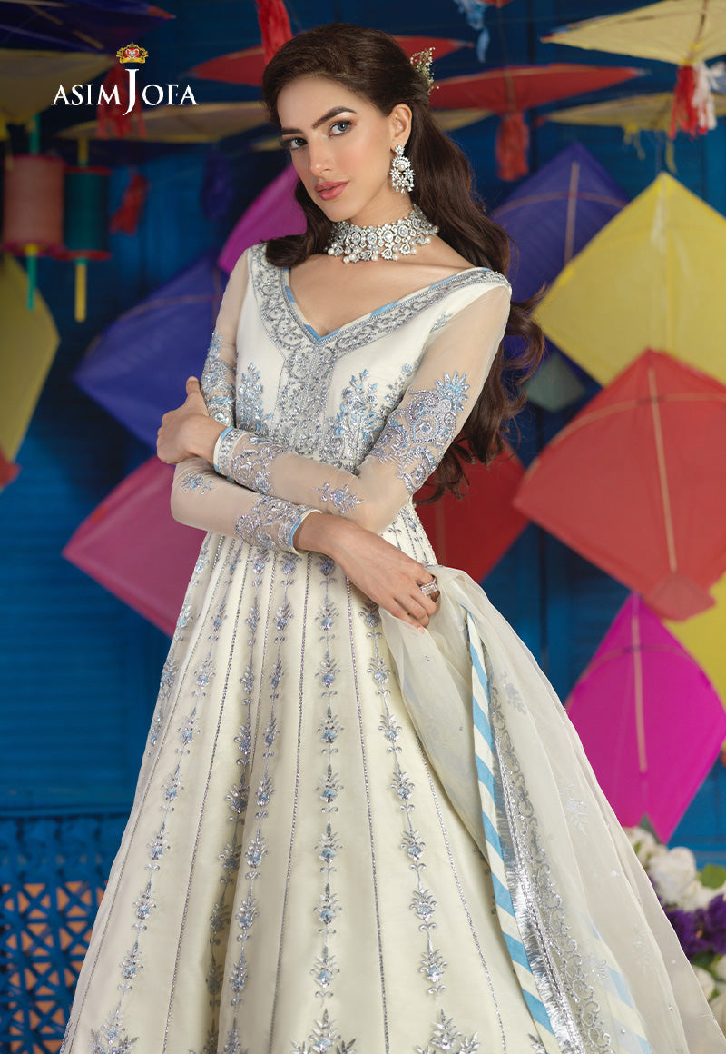 AJFC-63 EMBROIDERED ORGANZA 3 PCS