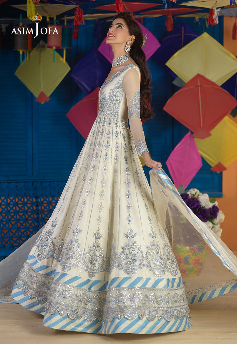 AJFC-63 EMBROIDERED ORGANZA 3 PCS