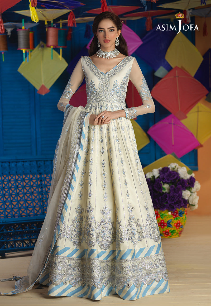 AJFC-63 EMBROIDERED ORGANZA 3 PCS
