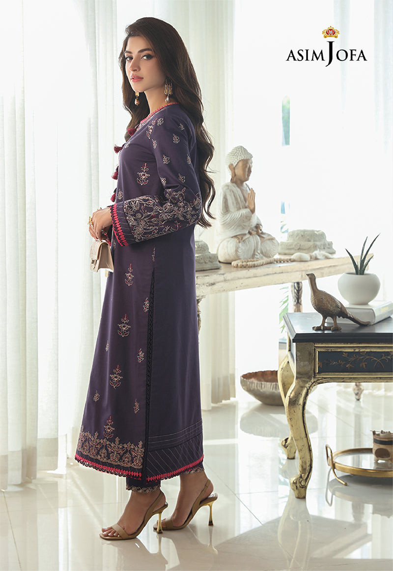 AJAID-19 EMBROIDERED SLUB LAWN Stitched 1 PC