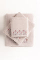 Pink Dust 3 Piece Embroidered Towel Set