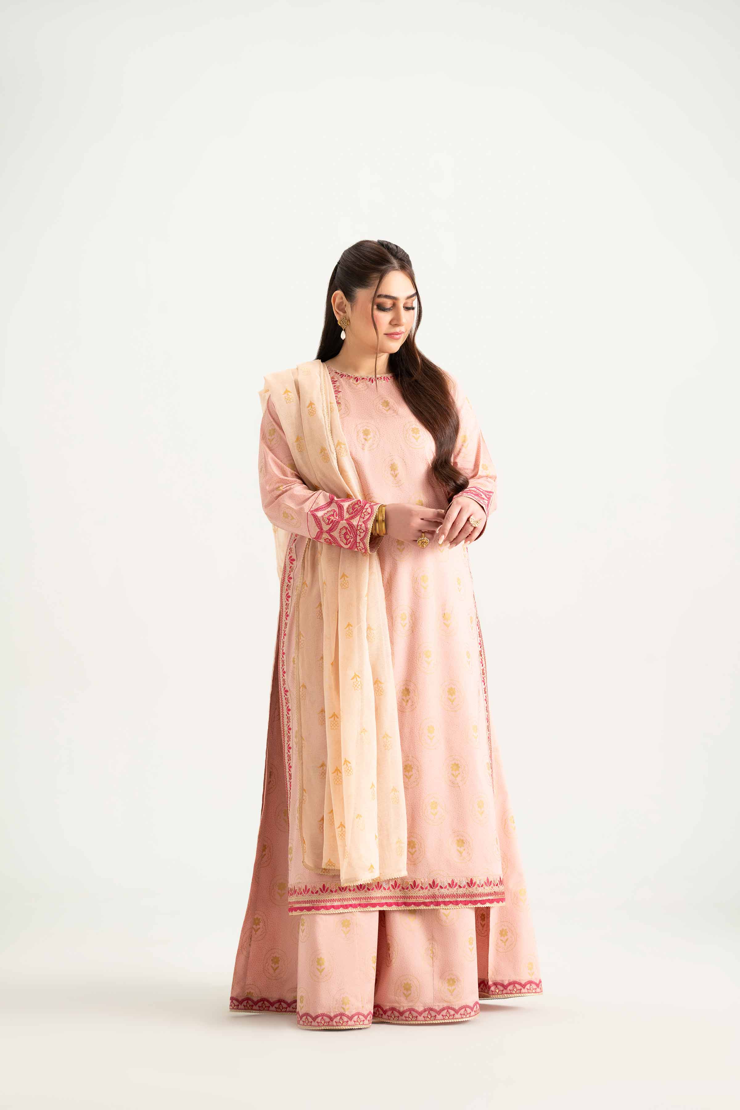 3 Piece - Printed Embroidered Suit - PMD25-05 M