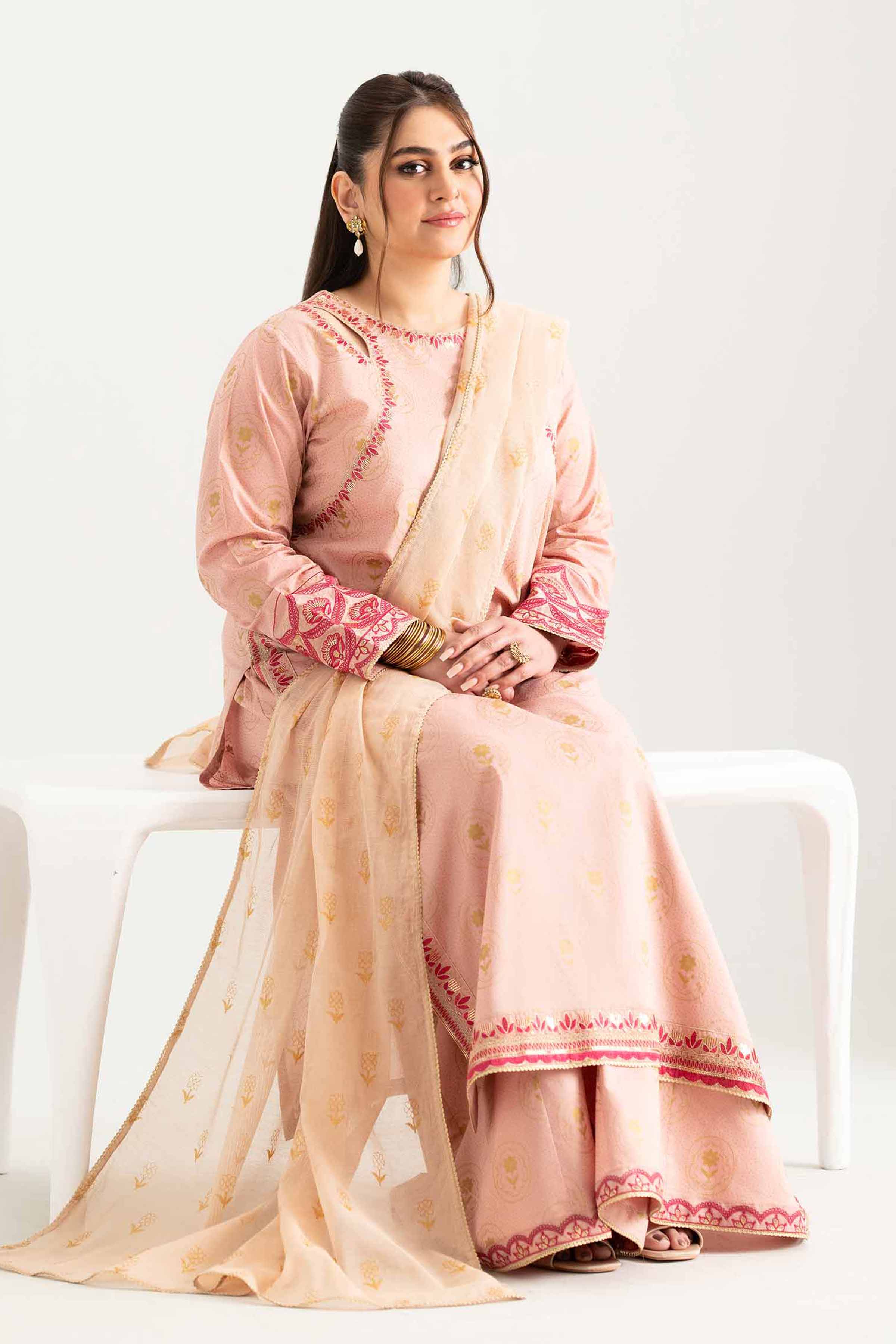 3 Piece - Printed Embroidered Suit - PMD25-05 M