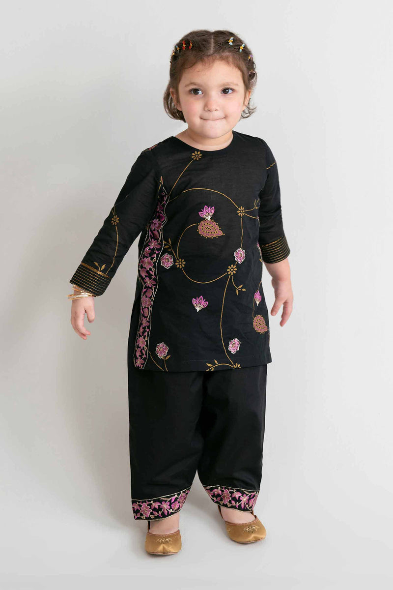 2 Piece - Printed Embroidered Suit - PMD26-03 D