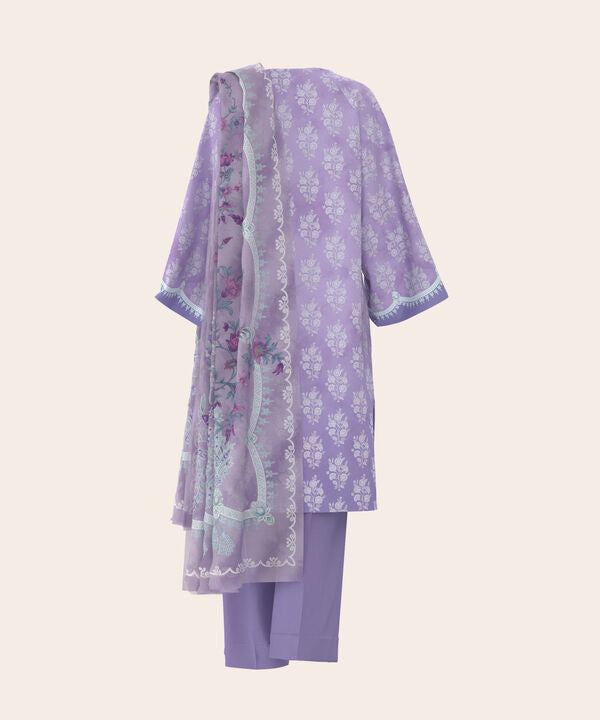 3 Piece - Digital Print Embroidered Fine Lawn Suit