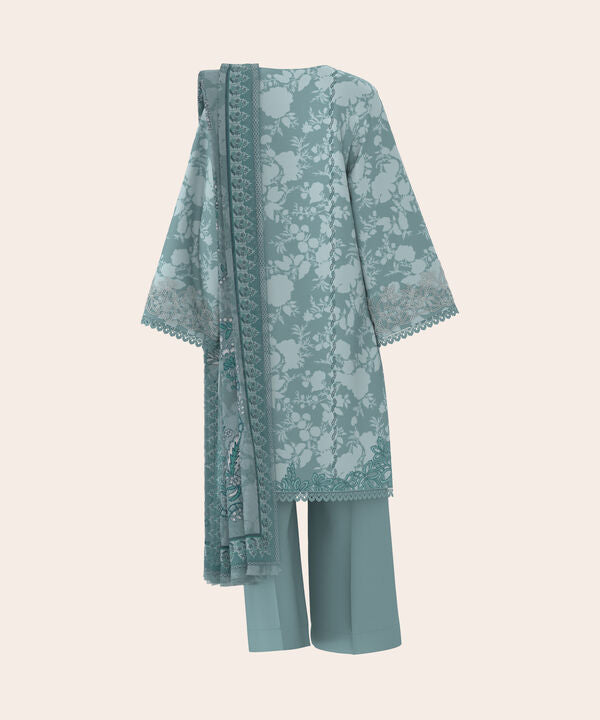 3 Piece - Digital Print Embroidered Fine Lawn Suit