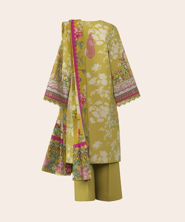 3 Piece - Digital Printed Embroidered Fine Lawn Suit