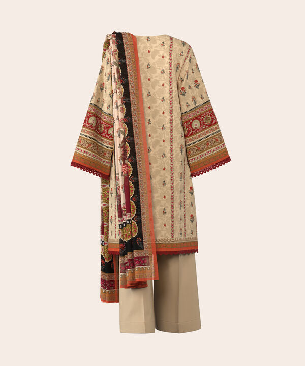 3 Piece - Digital Printed Embroidered Fine Lawn Suit