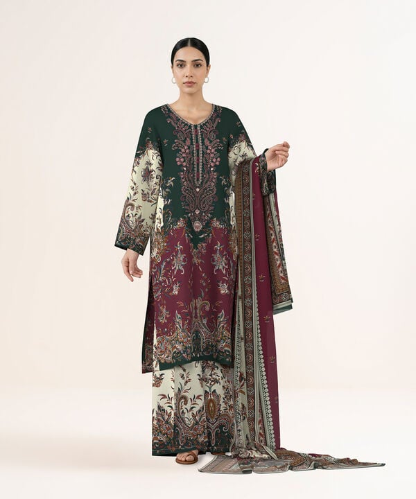 3 Piece - Digital Embroidered Fine Lawn Suit