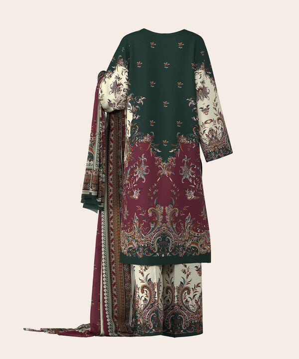 3 Piece - Digital Embroidered Fine Lawn Suit