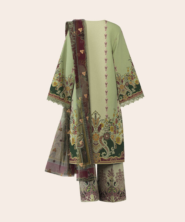 3 Piece - Digital Embroidered Fine Lawn Suit