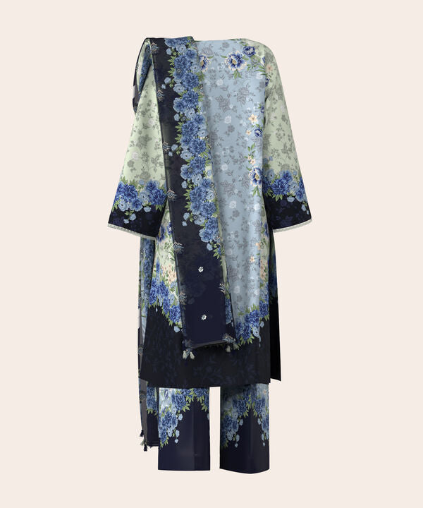 3 Piece - Digital Embroidered Fine Lawn Suit