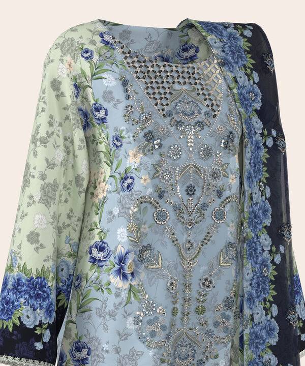 3 Piece - Digital Embroidered Fine Lawn Suit