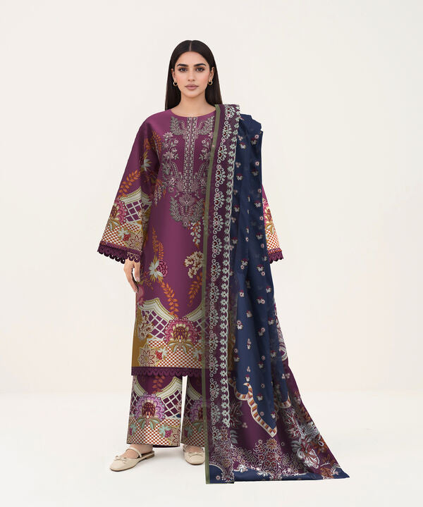 3 Piece - Digital Embroidered Fine Lawn Suit