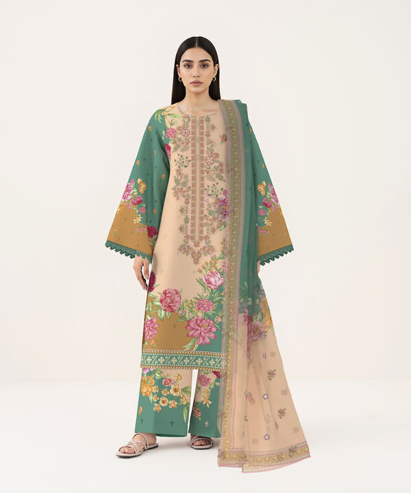 3 Piece - Digital Embroidered Fine Lawn Suit