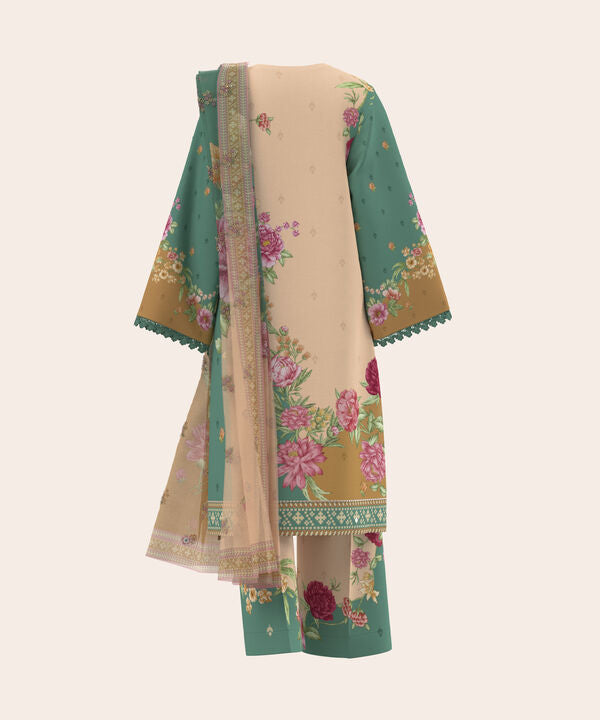 3 Piece - Digital Embroidered Fine Lawn Suit
