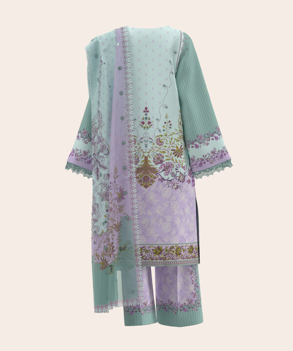 3 Piece - Digital Embroidered Fine Lawn Suit