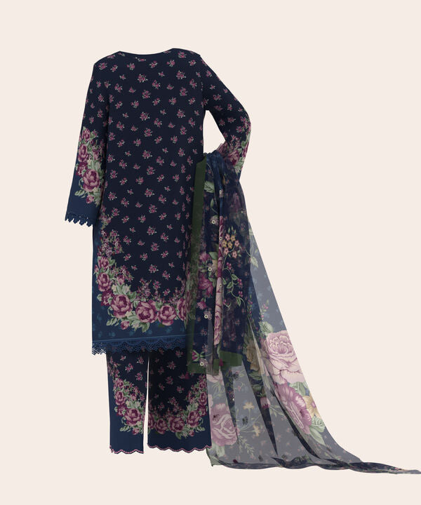 3 Piece - Digital Embroidered Fine Lawn Suit