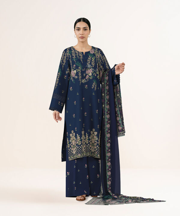 3 Piece - Digital Embroidered Fine Lawn Suit