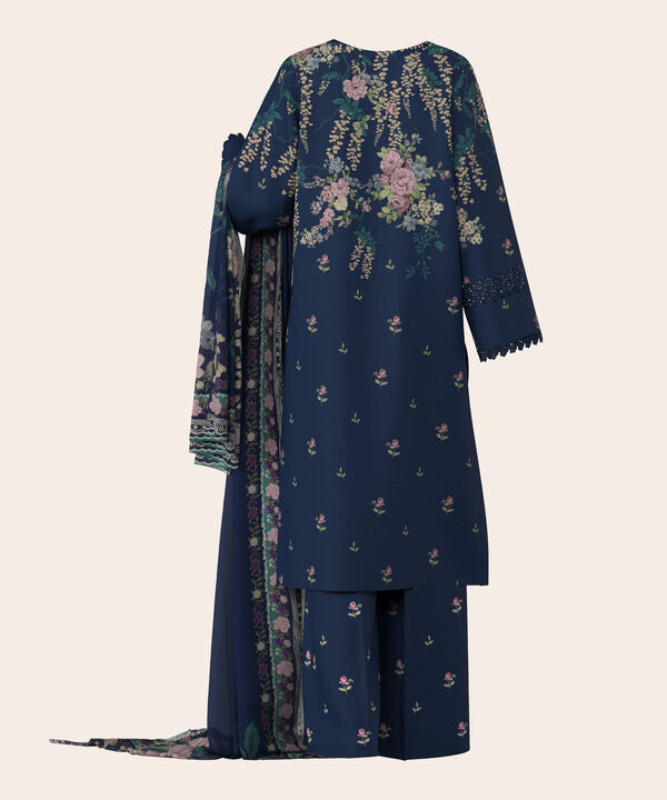 3 Piece - Digital Embroidered Fine Lawn Suit