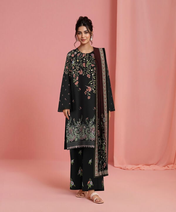 3 Piece - Digital Embroidered Fine Lawn Suit