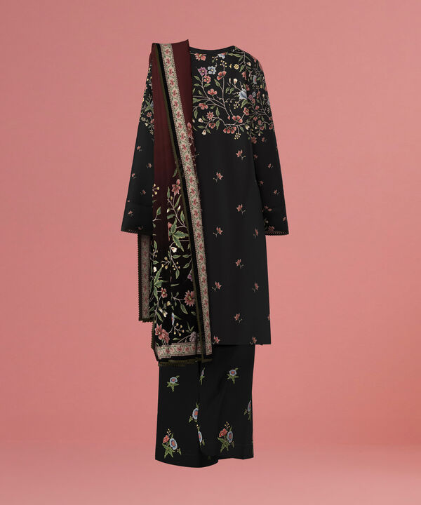 3 Piece - Digital Embroidered Fine Lawn Suit