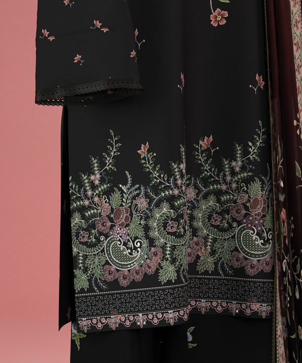 3 Piece - Digital Embroidered Fine Lawn Suit