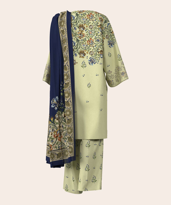 3 Piece - Digital Embroidered Fine Lawn Suit