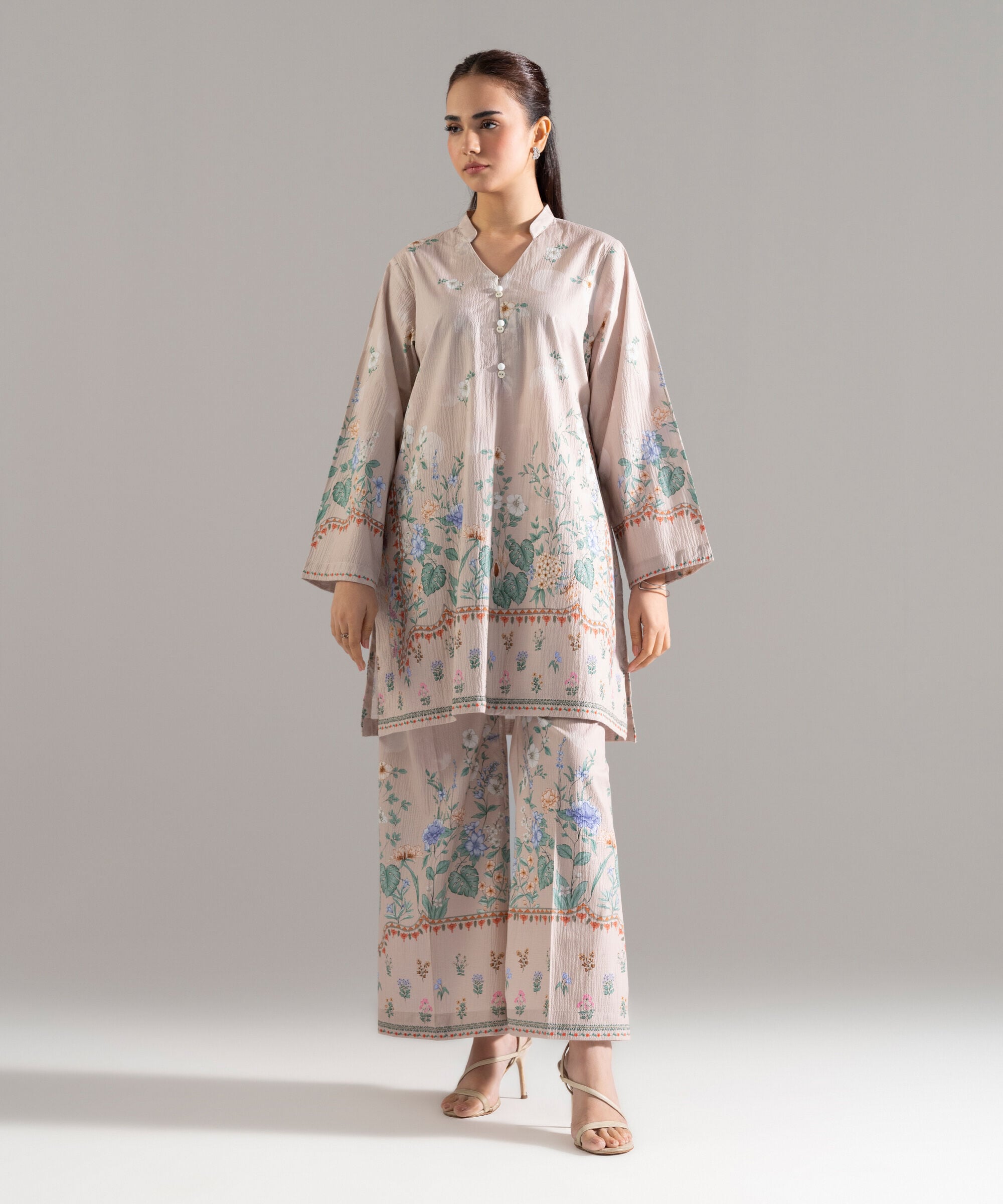 2 Piece - Printed Seersucker Suit PR26CASTV818
