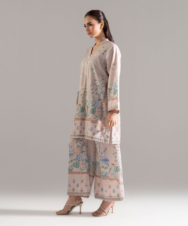 2 Piece - Printed Seersucker Suit