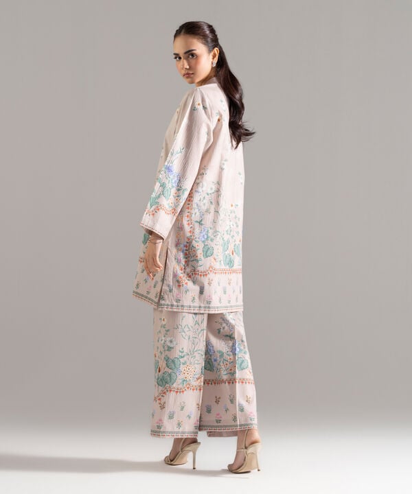 2 Piece - Printed Seersucker Suit