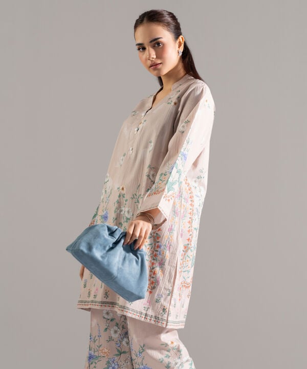 2 Piece - Printed Seersucker Suit