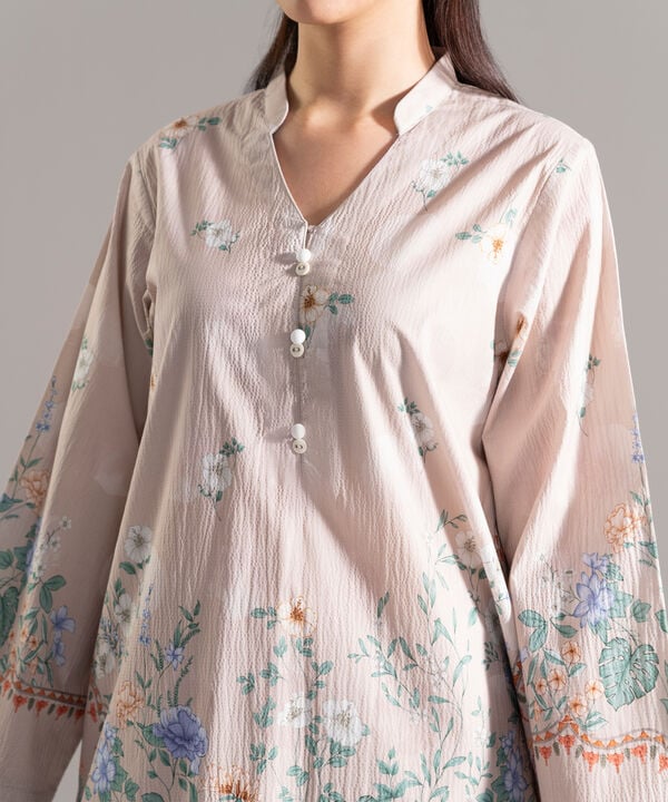 2 Piece - Printed Seersucker Suit