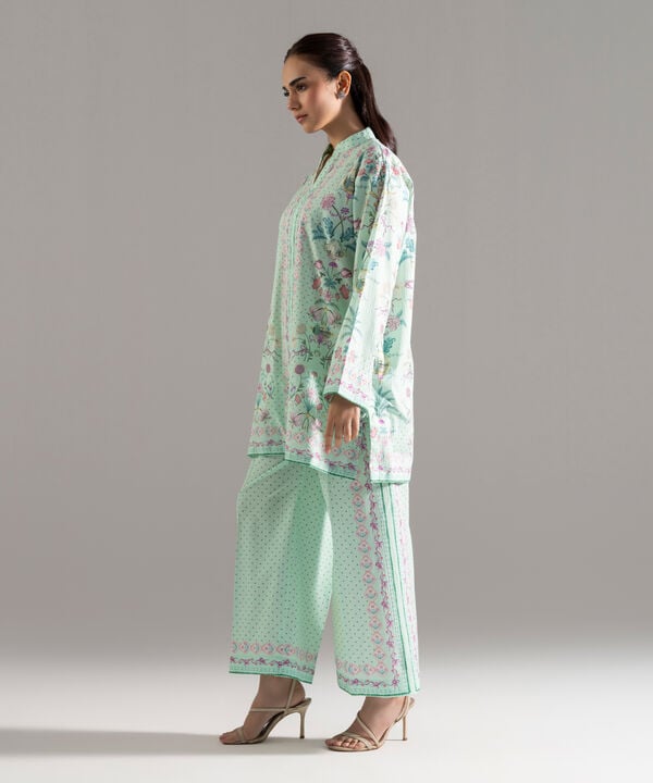 2 Piece - Printed Seersucker Suit
