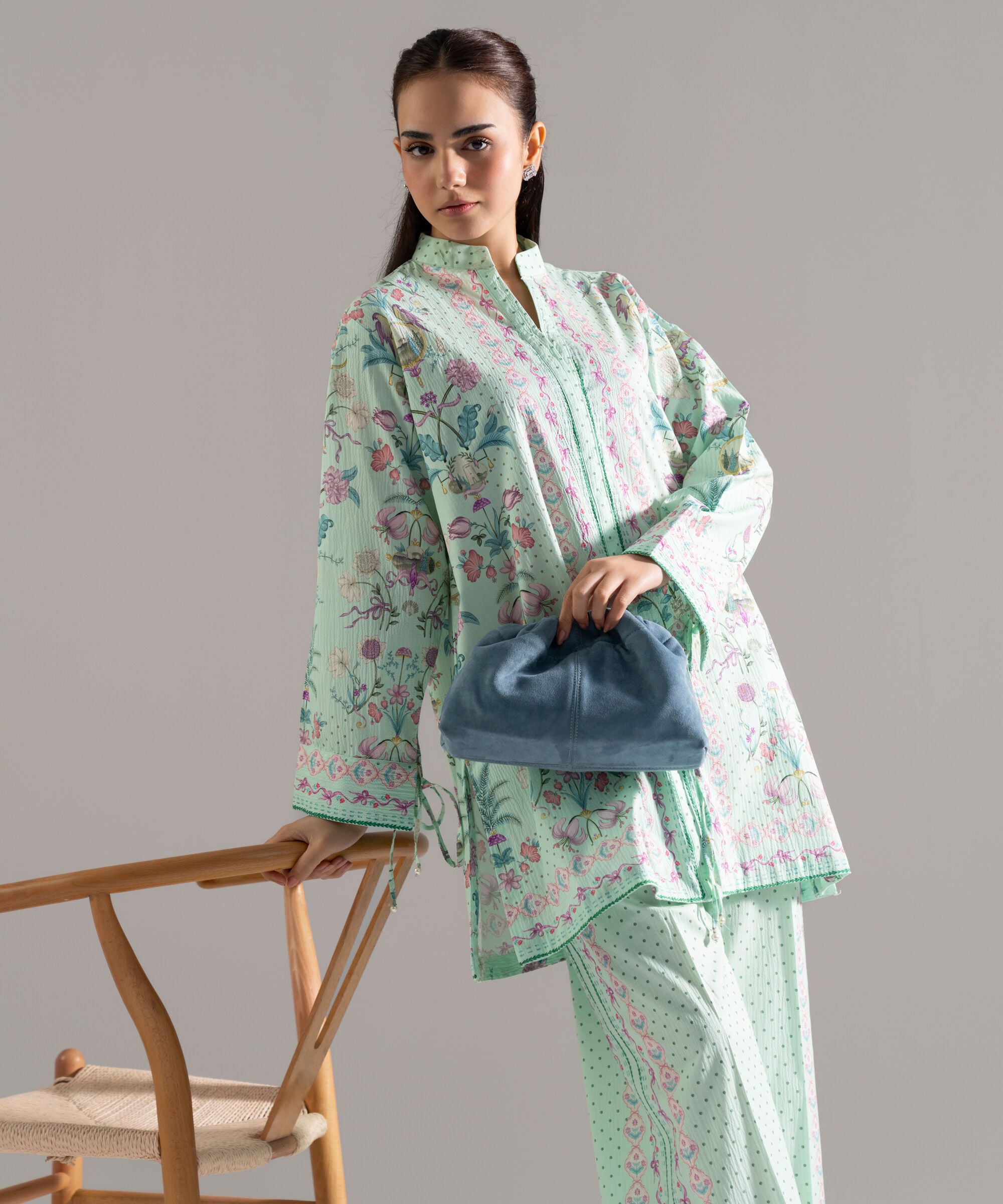 2 Piece - Printed Seersucker Suit PR26CASTV820