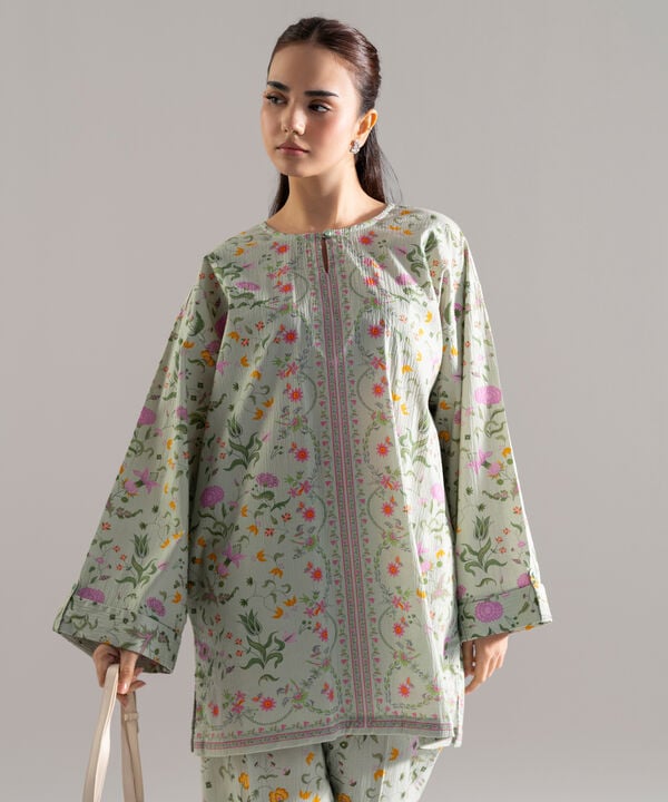 2 Piece - Printed Seersucker Suit
