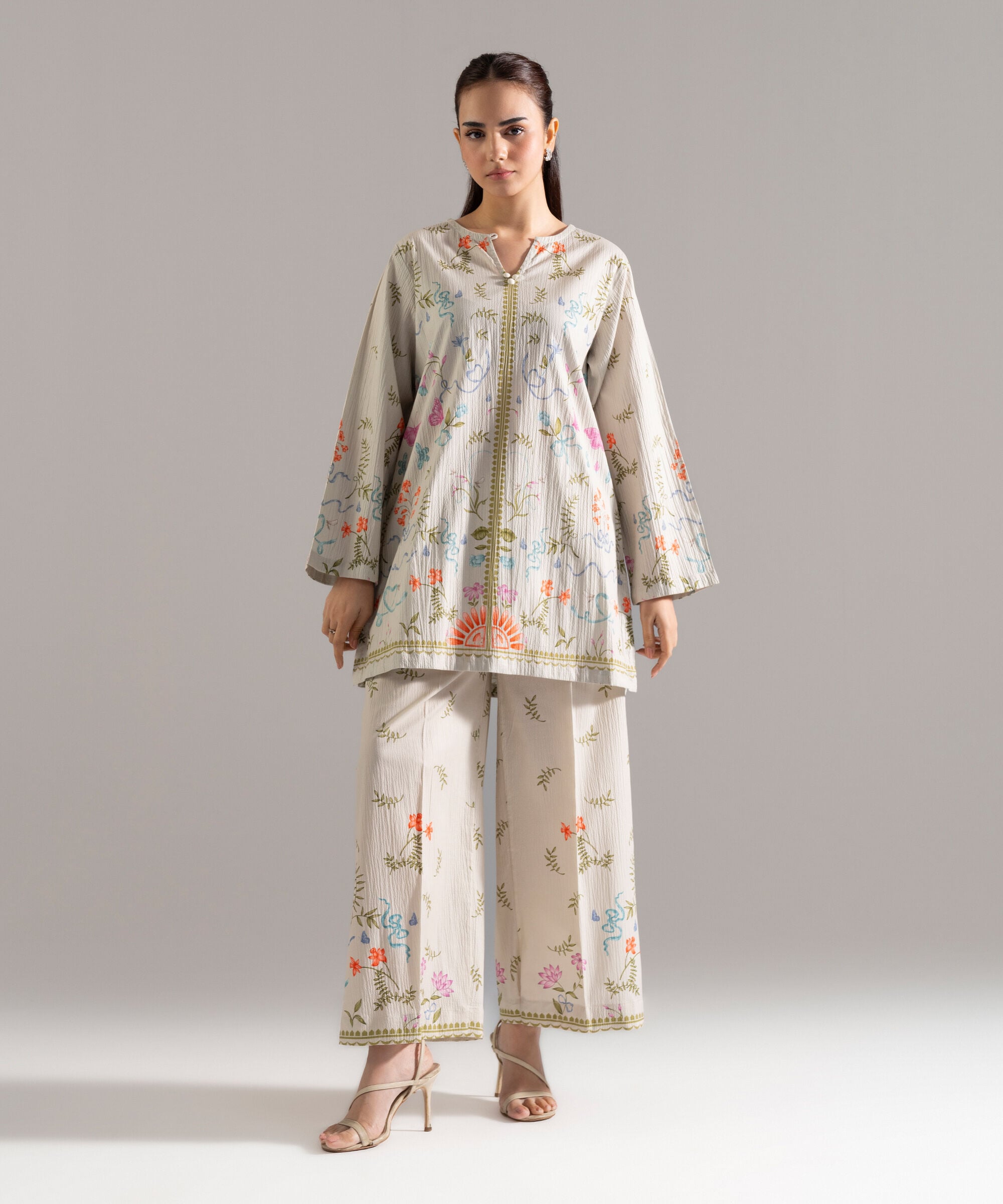 2 Piece - Printed Seersucker Suit PR26CASTV822