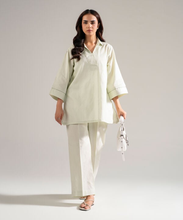 2 Piece - Solid Cotton Linen Suit