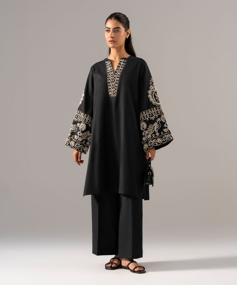 2 Piece - Embroidered Cotton Linen Suit PR26SCSTV810