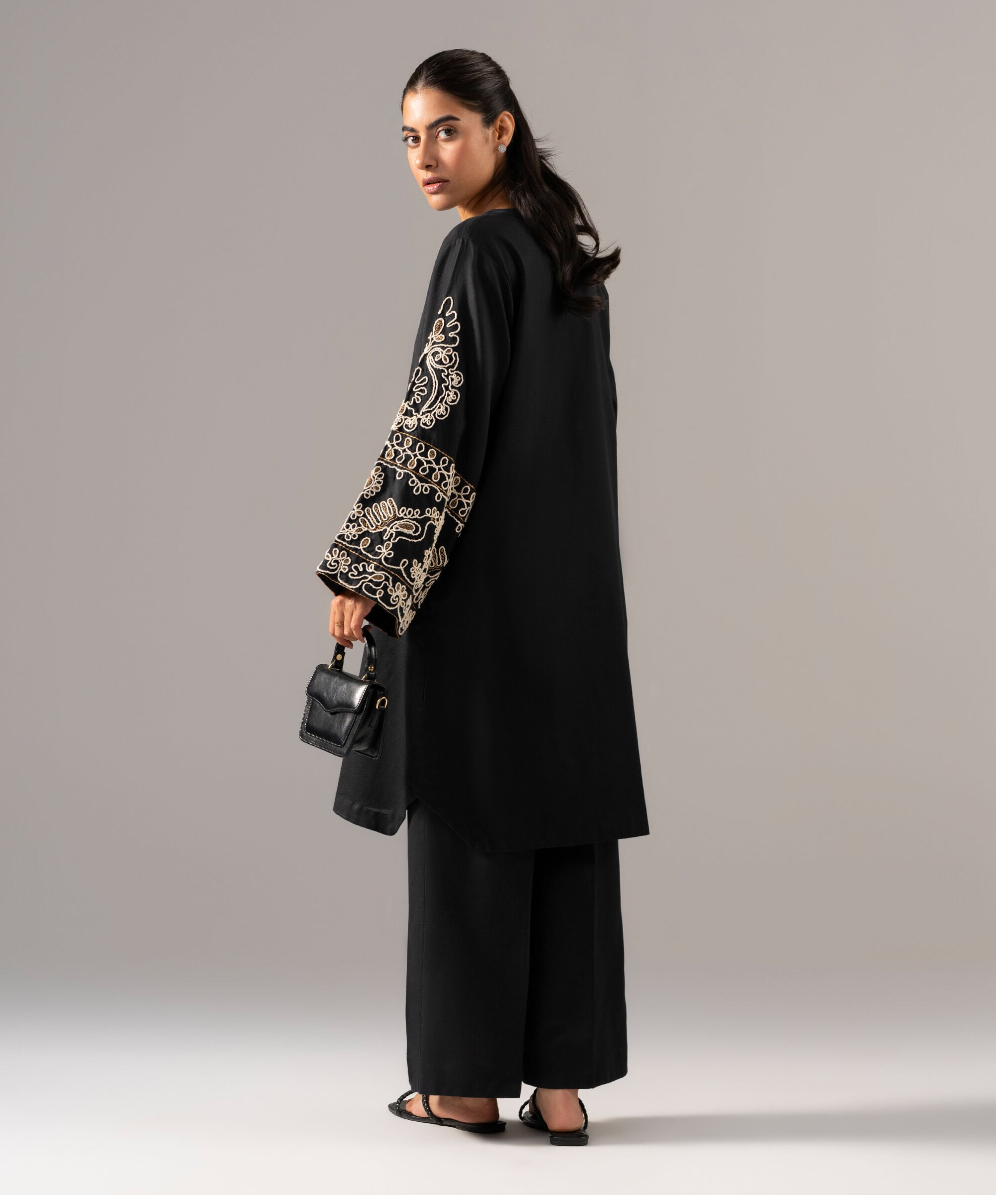 2 Piece - Embroidered Cotton Linen Suit PR26SCSTV810